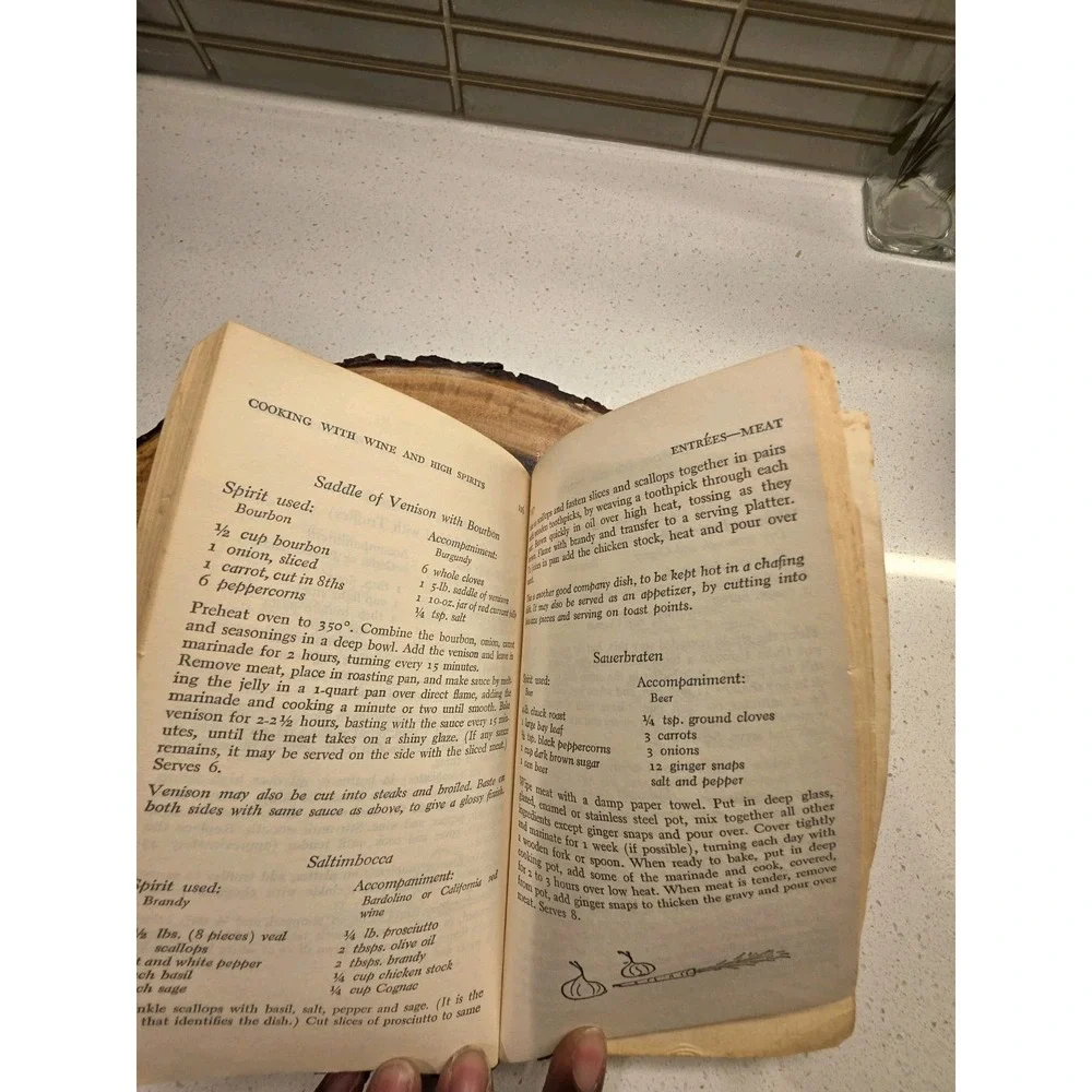 VINTAGE Cooking with Wine and High Spirits by Rebecca Caruba 1963 PAPERBACK